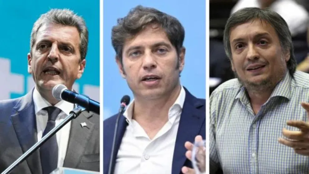 Sergio Massa, Axel Kicillof y Máximo Kirchner