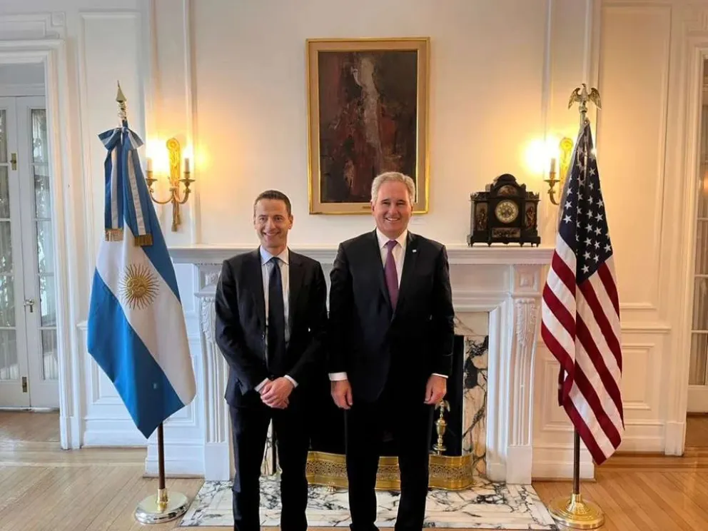 El canciller Pablo Quirno junto a Gary Nagle, CEO global de Glencore